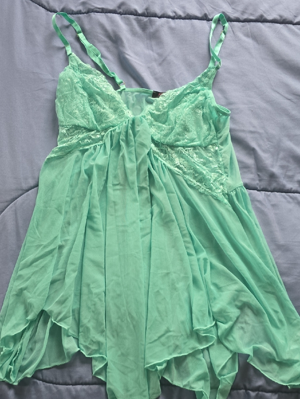 Mint Lace Babydoll Chemise - Mint Green
